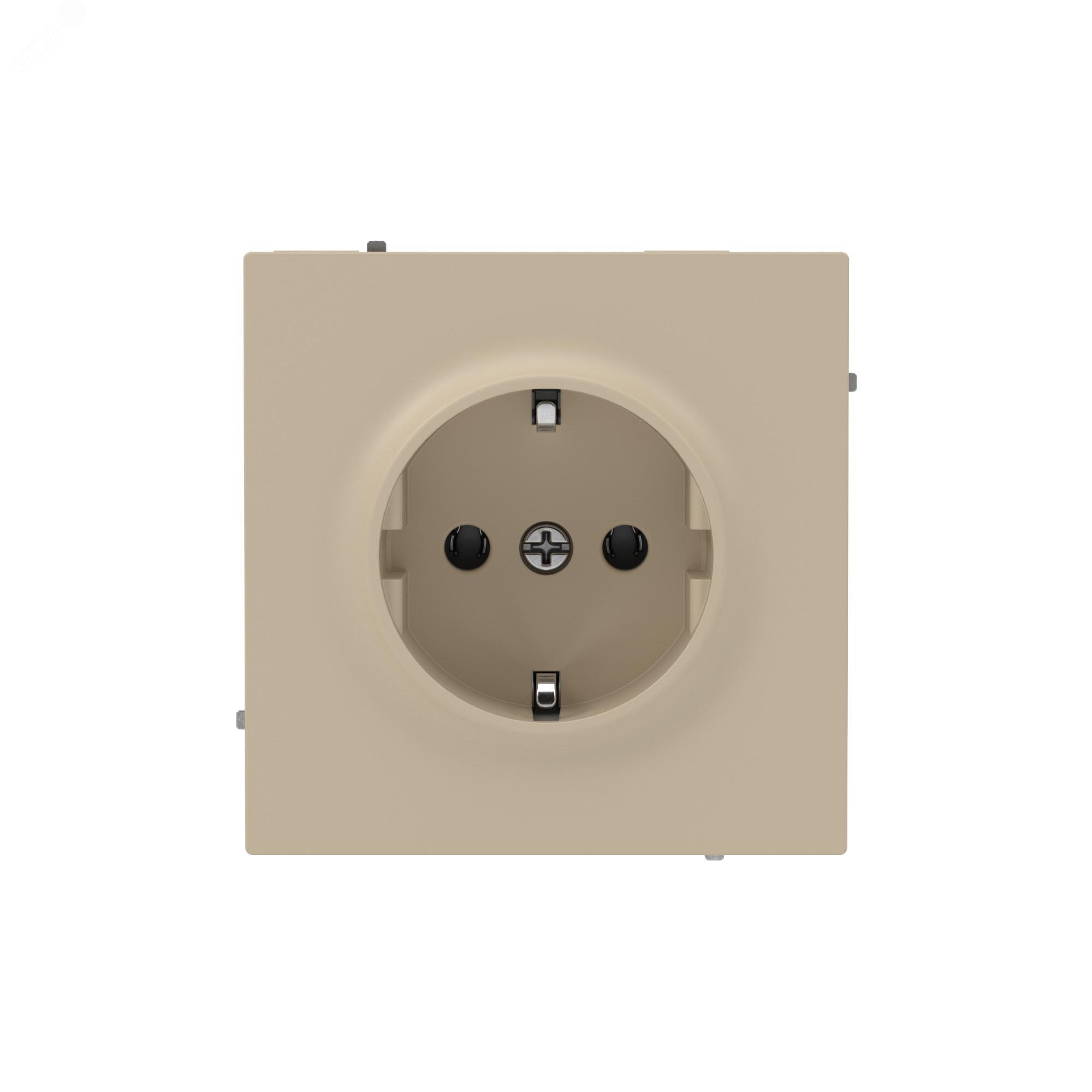 Изображение товара Розетка силовая, 2P+E, с заземлением без з/ш, KANT, ванильный марципан (шт)