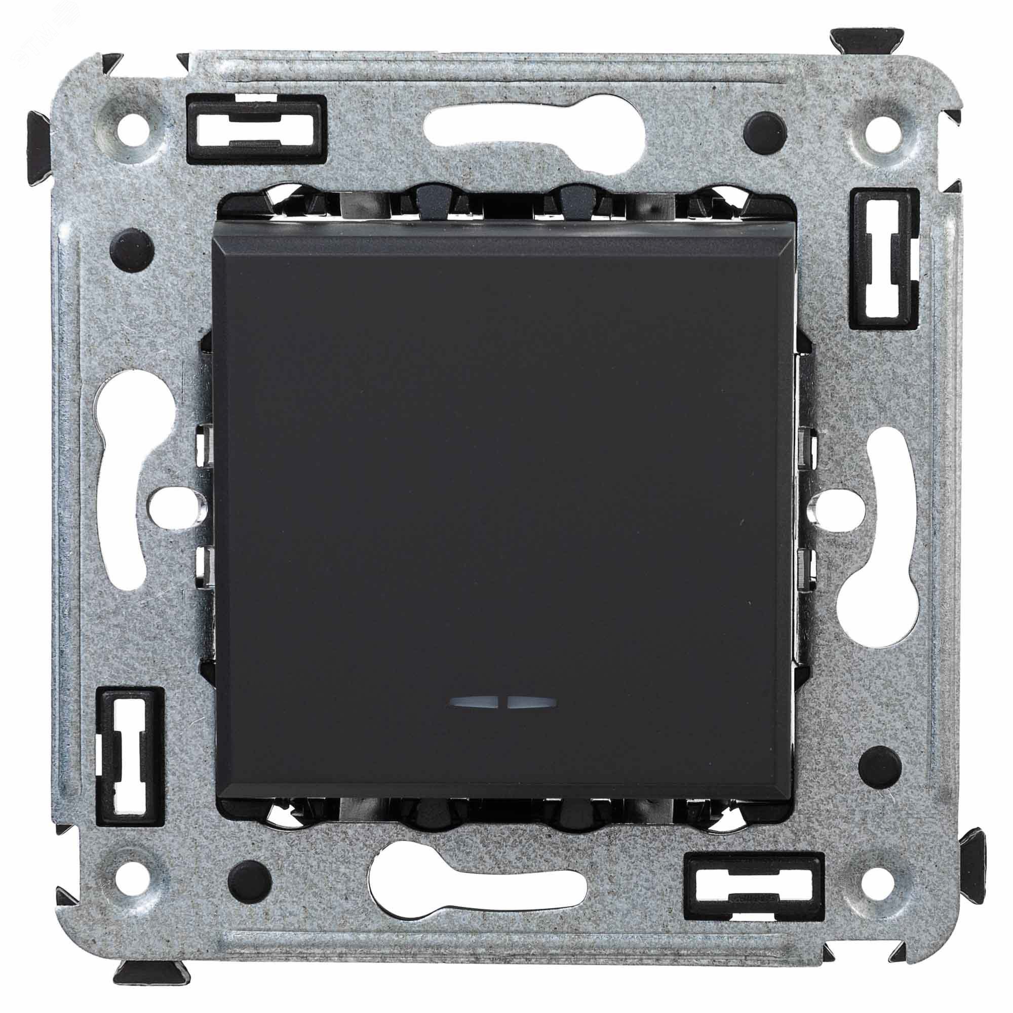 Изображение товара Инвертор одноклавишный в стену Черный матовый Avanti сх.7 16 А