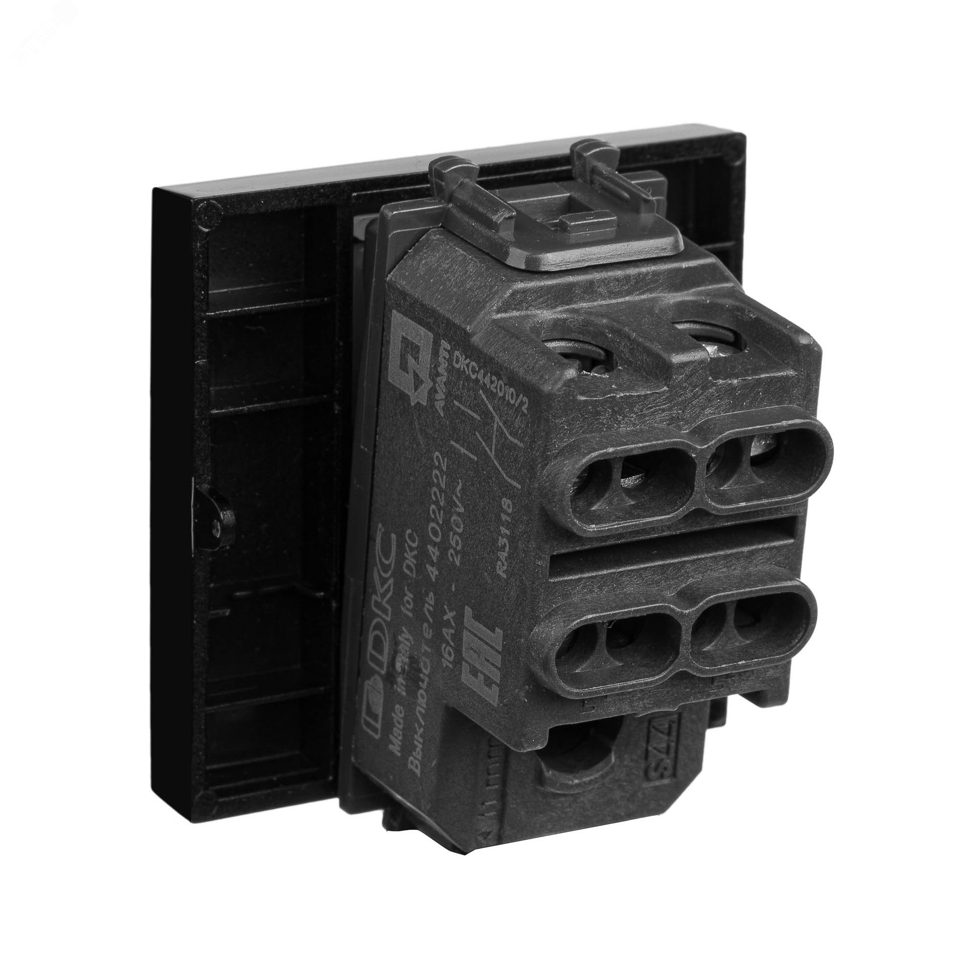 Avanti Выключатель двухполюсный одноклавишный модульный, , Черный квадрат, 2 модуля 4402222 DKC - превью 5