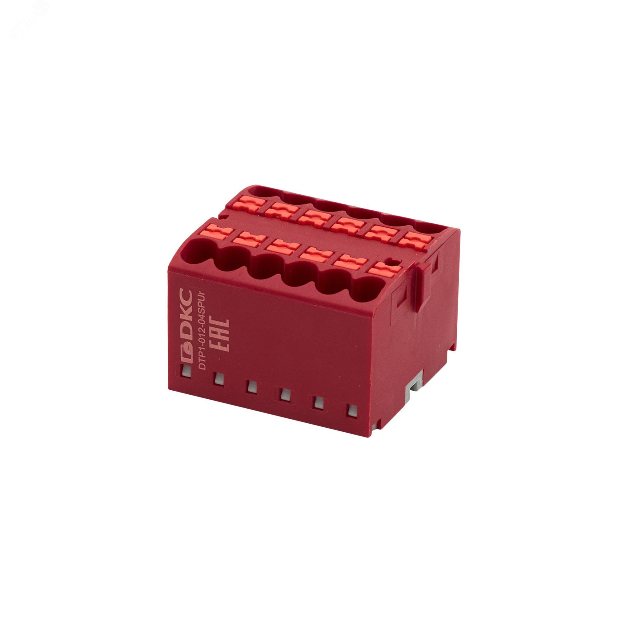 Изображение товара Блок распределительный с push-in зажимом 12 точек, красный, DKC