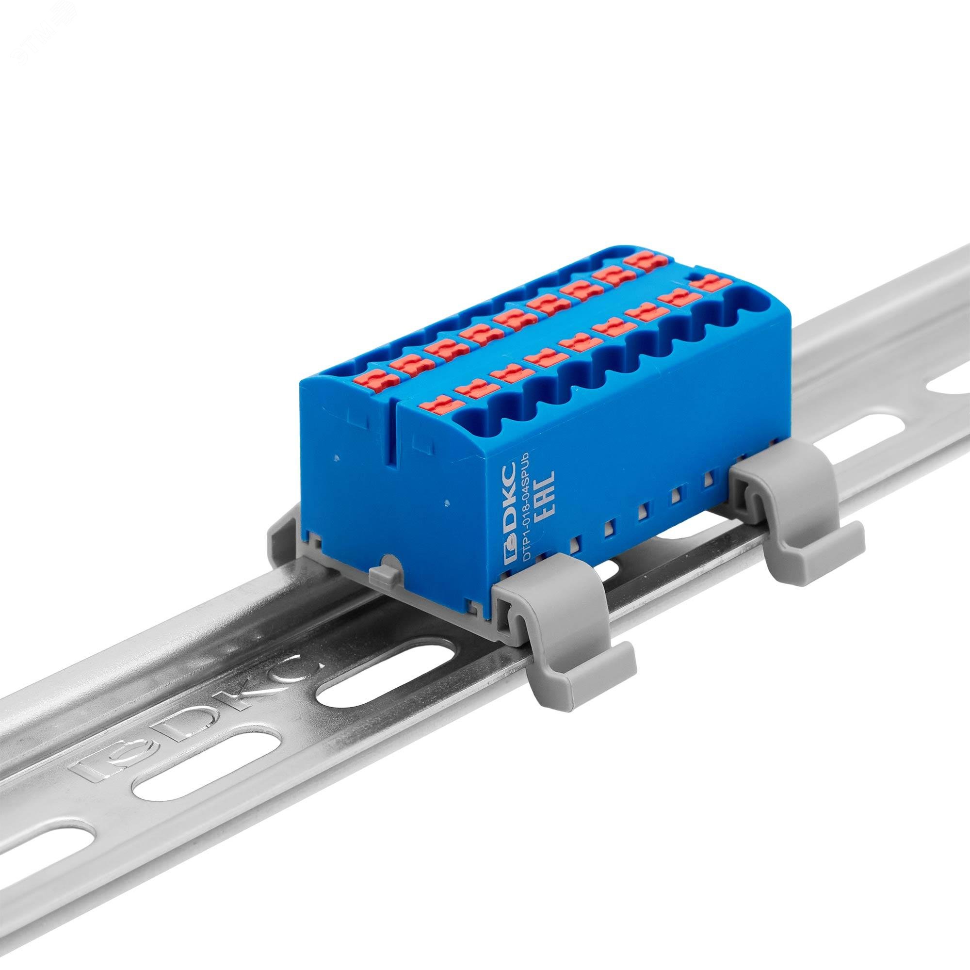Изображение товара Блок распределительный с горизонтальным адаптером на рейку 35 мм 18 точек DKC