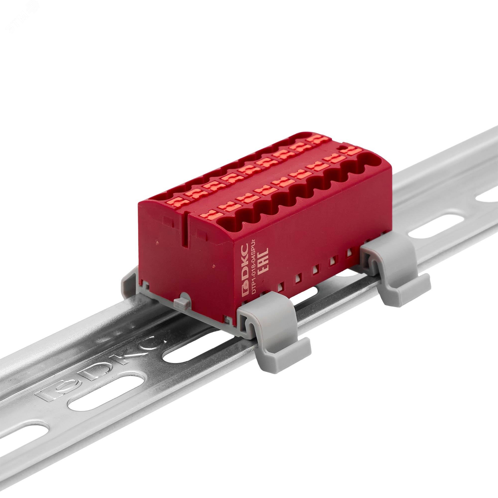 Изображение товара Клемма распределительная DKC Nuputuk 18х2.5мм красная для DIN-рейки
