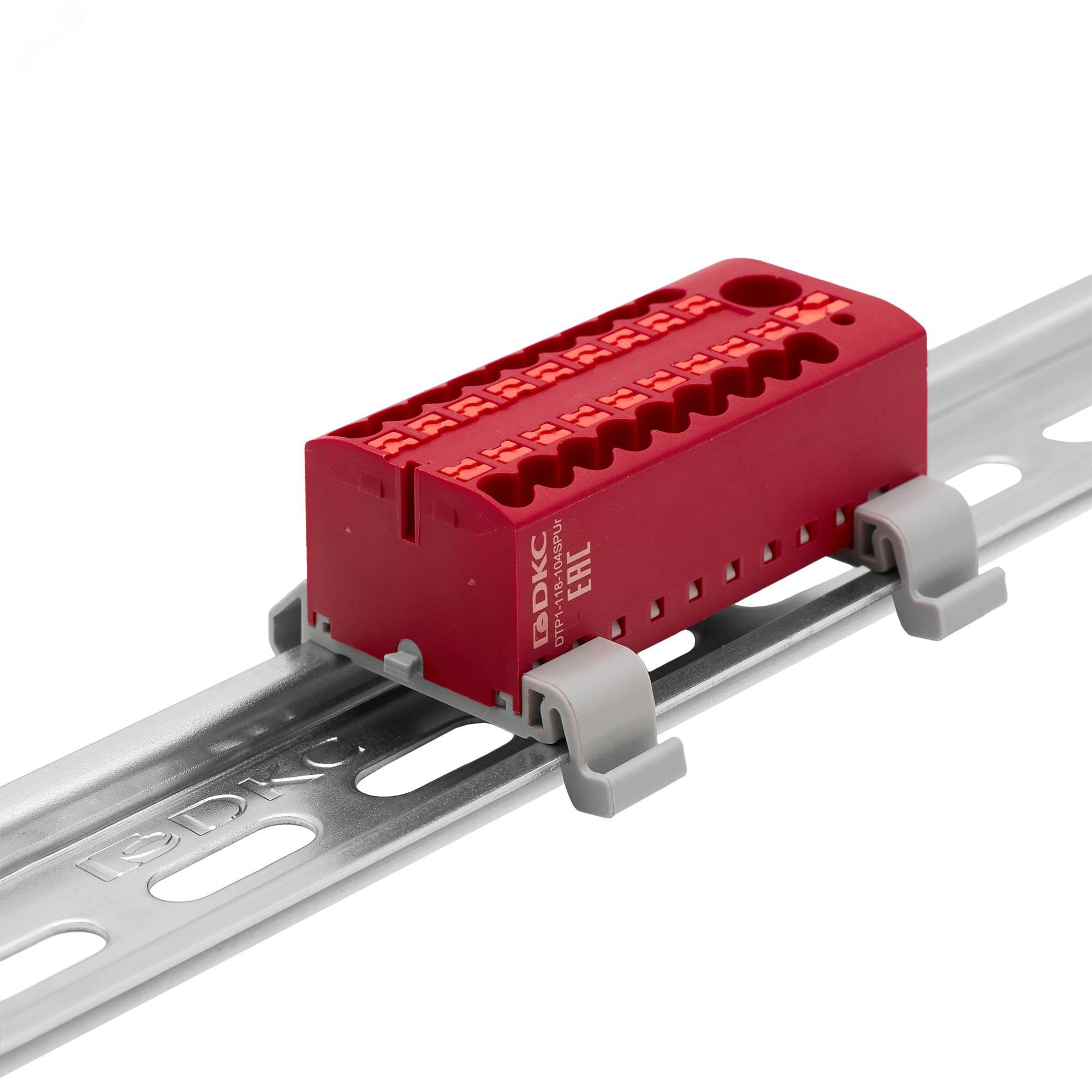 Изображение товара Блок распределительный с горизонт. адаптером на рейку 35 мм 19 точек DKC