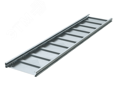 Изображение товара Лоток листовой неперфорированный 100х500, лонжерон 1,5 мм, L 6 м, горячий цинк (м)