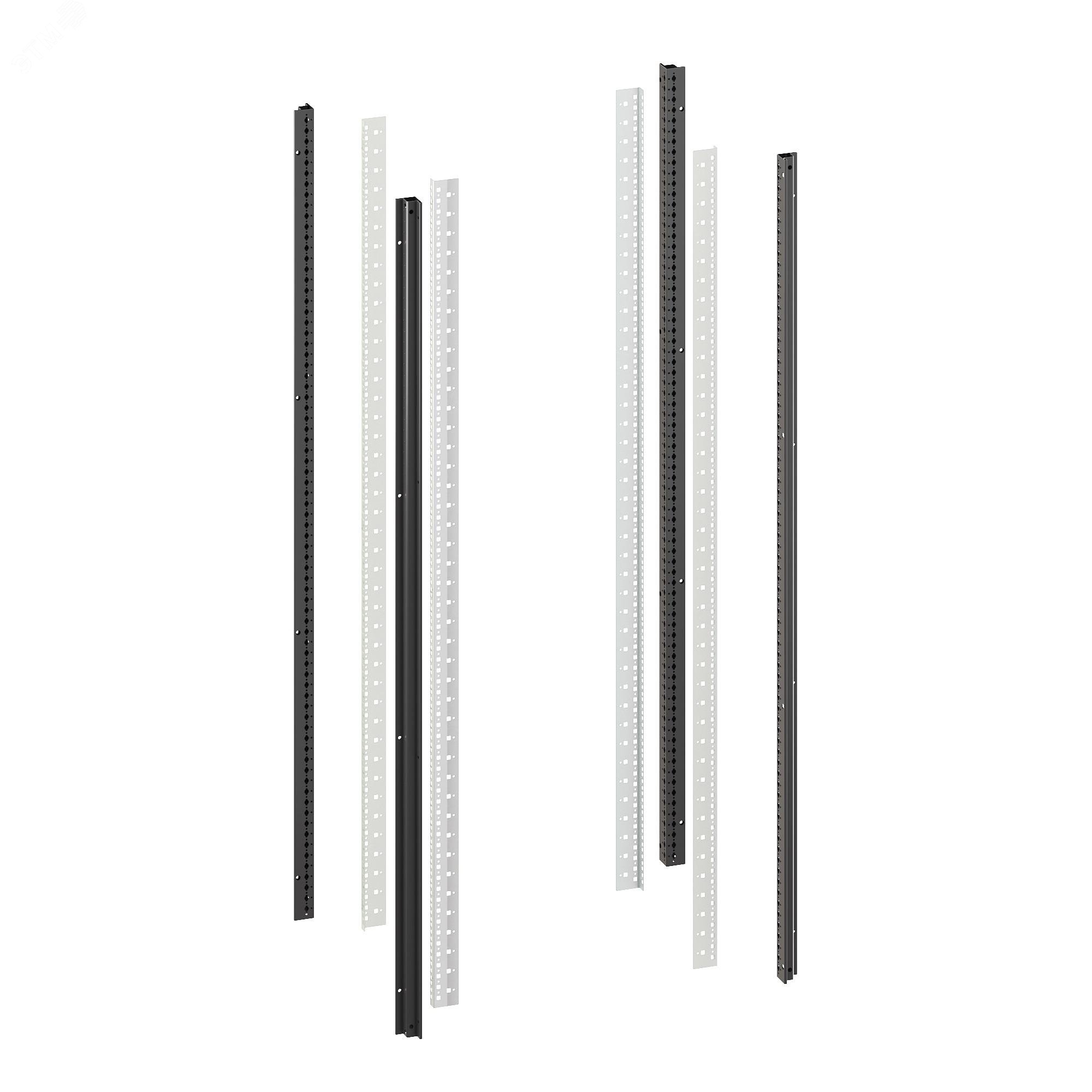 Изображение товара Вертикальные стойки комплект для 32U IT-CQE RAL9005 из стальной профили для серверных шкафов
