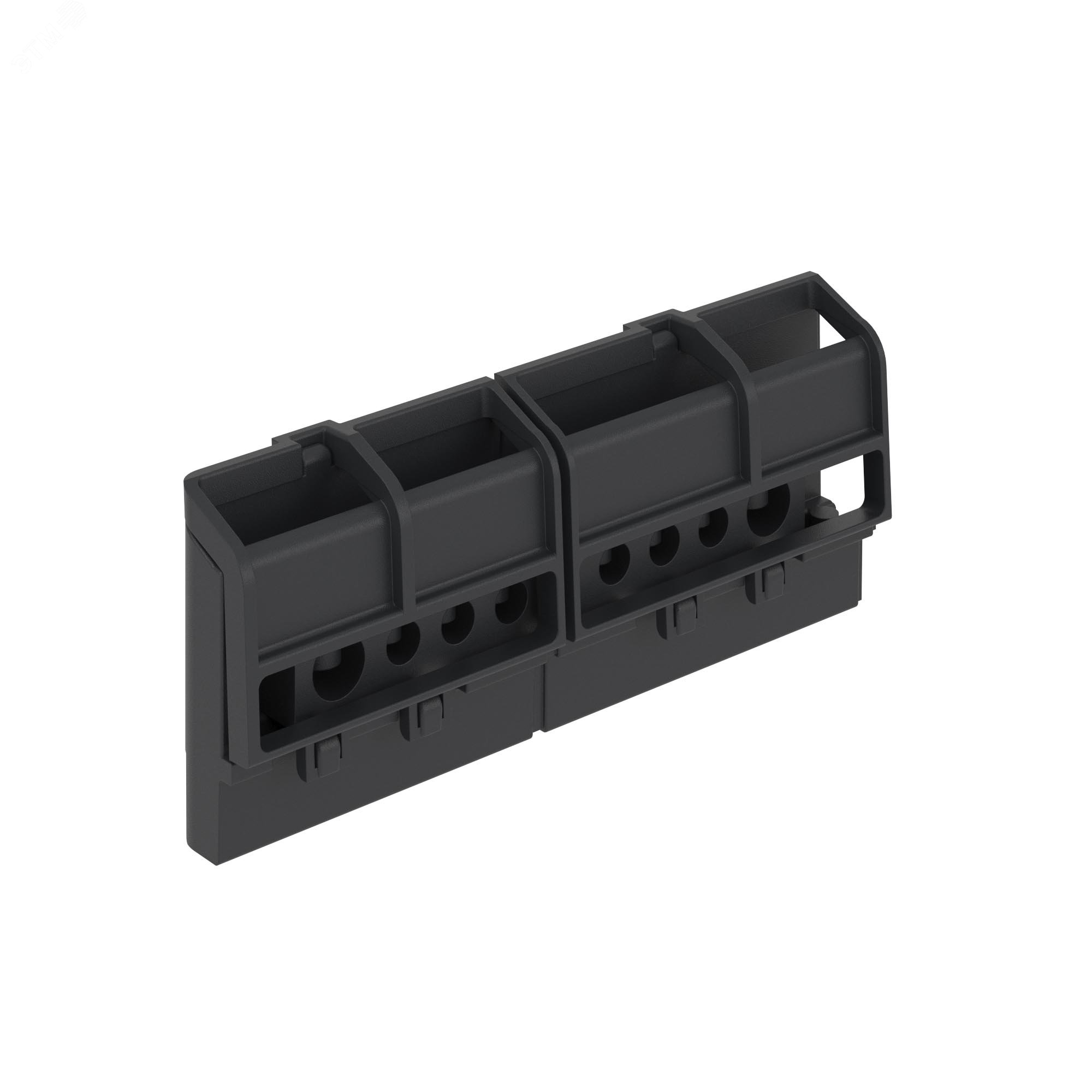 Изображение товара Шинный держатель FRAME 162мм (4 сегмента, до 20 полюсов), черный (для всех щитов) (шт)