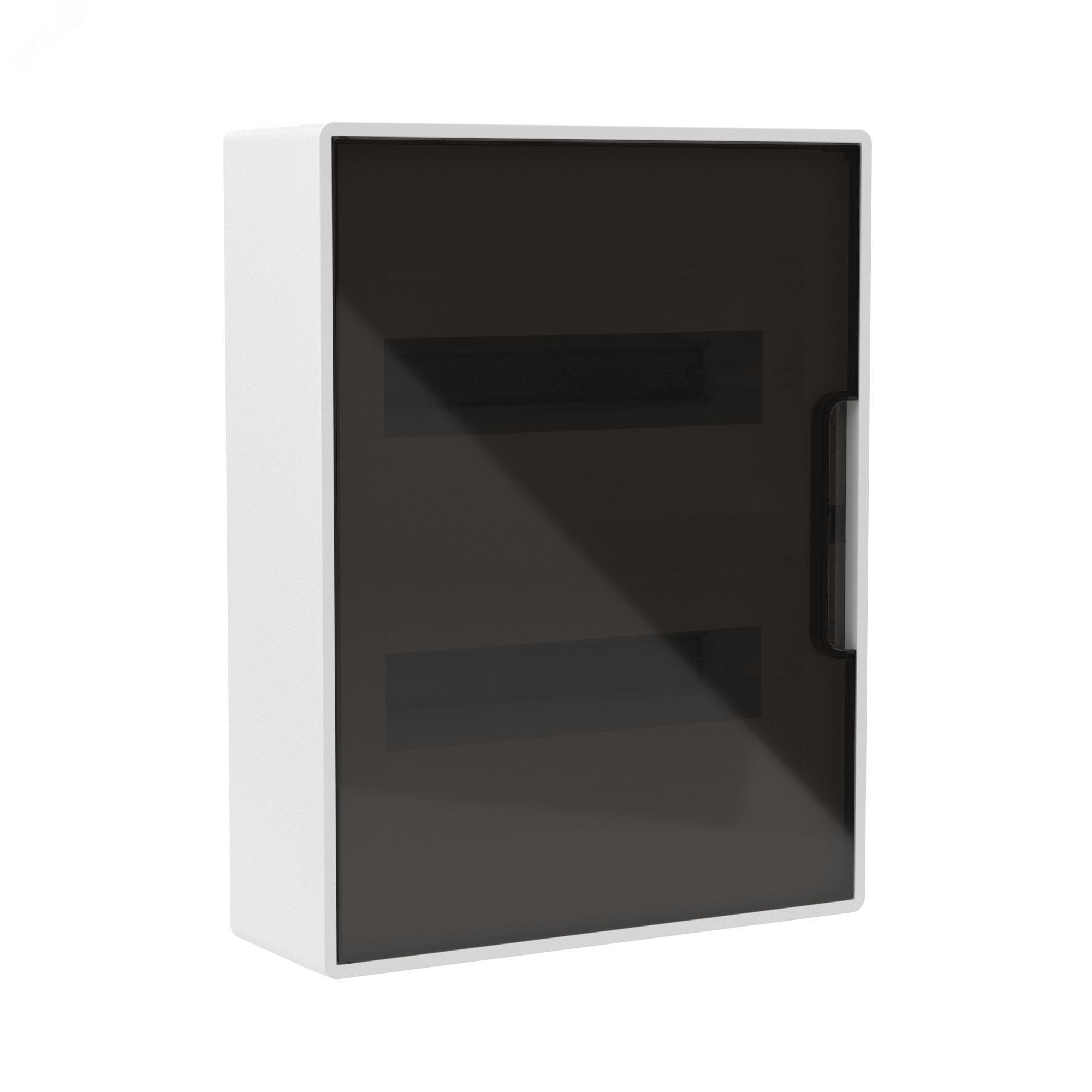 Изображение товара Навесной щиток 24 модуля FRAME ЩРн-П-24 белый с тонированной дверцей