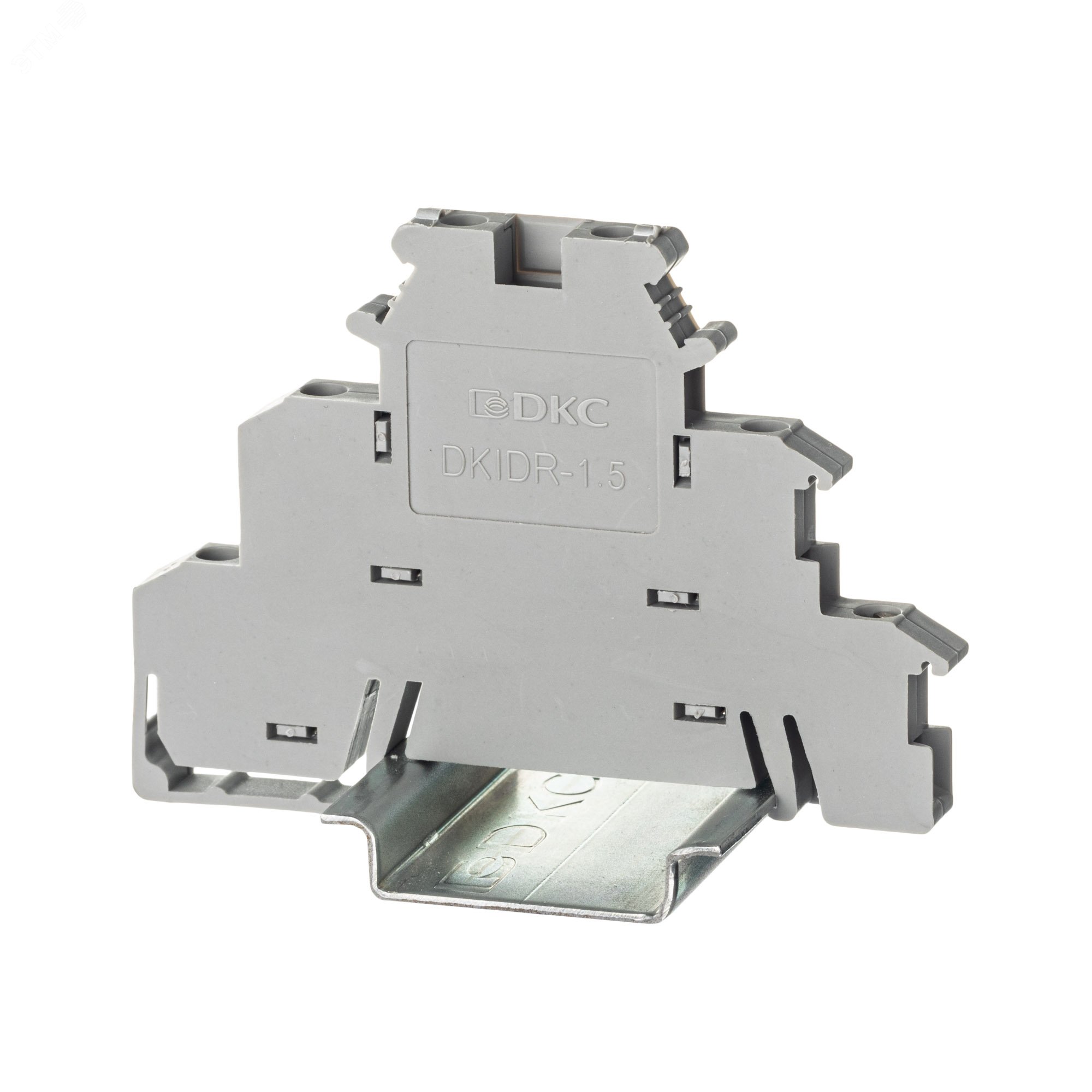 Изображение товара Клемма трехуровневая винтовая, 6 точек, 2,5 мм2, серая, DIN-рейка