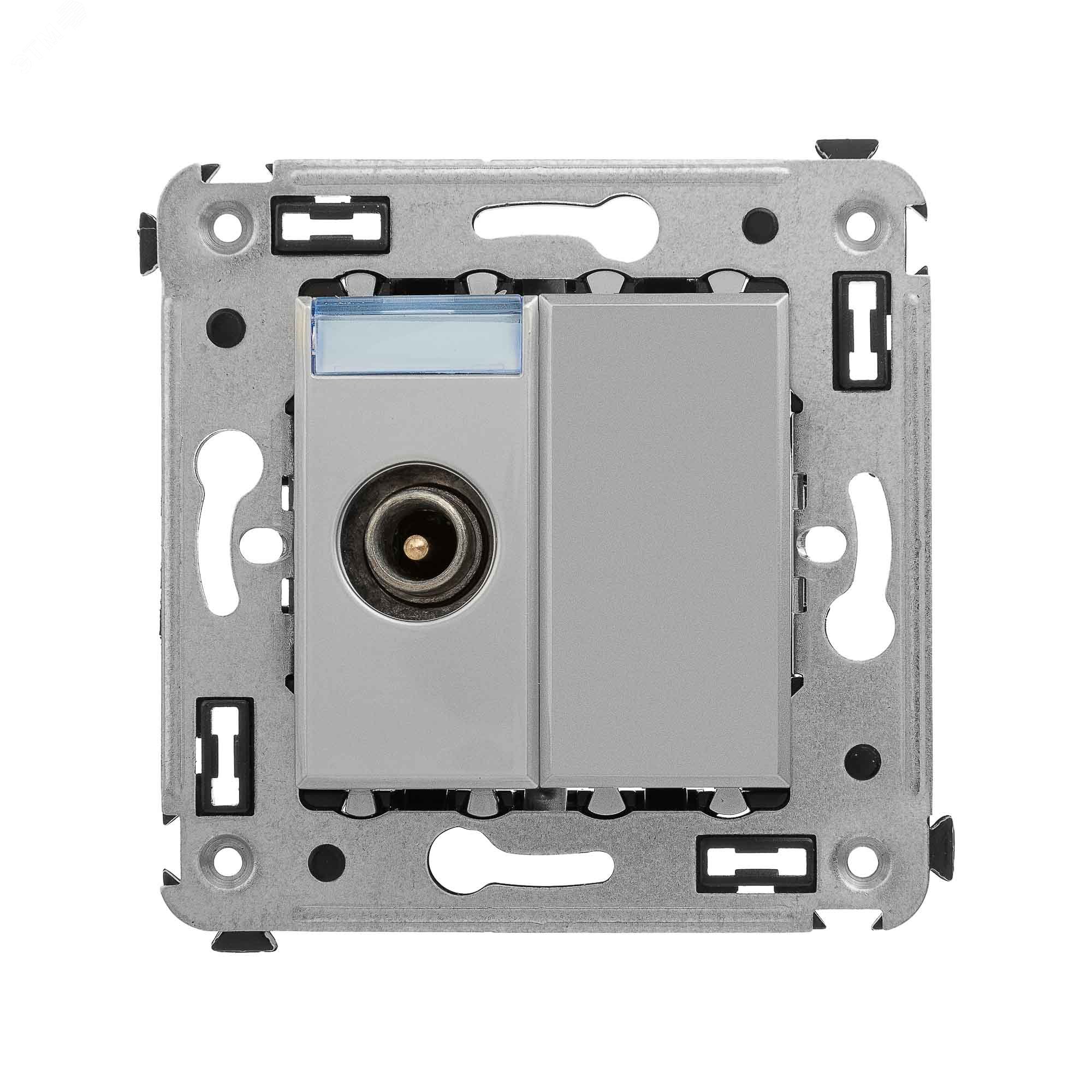 Изображение товара Розетка TV проходная в стену Avanti 6А с RJ-45 для скрытого монтажа