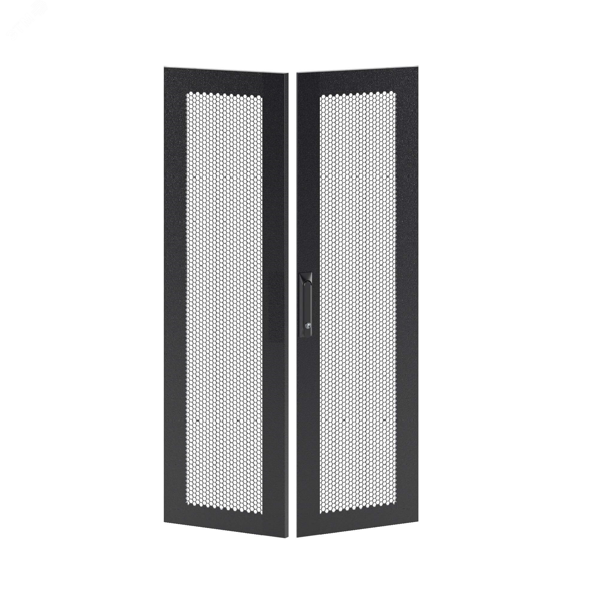 Изображение товара Дверь двустворчатая перфорированная для IT-CQE 2200x600 RAL9005