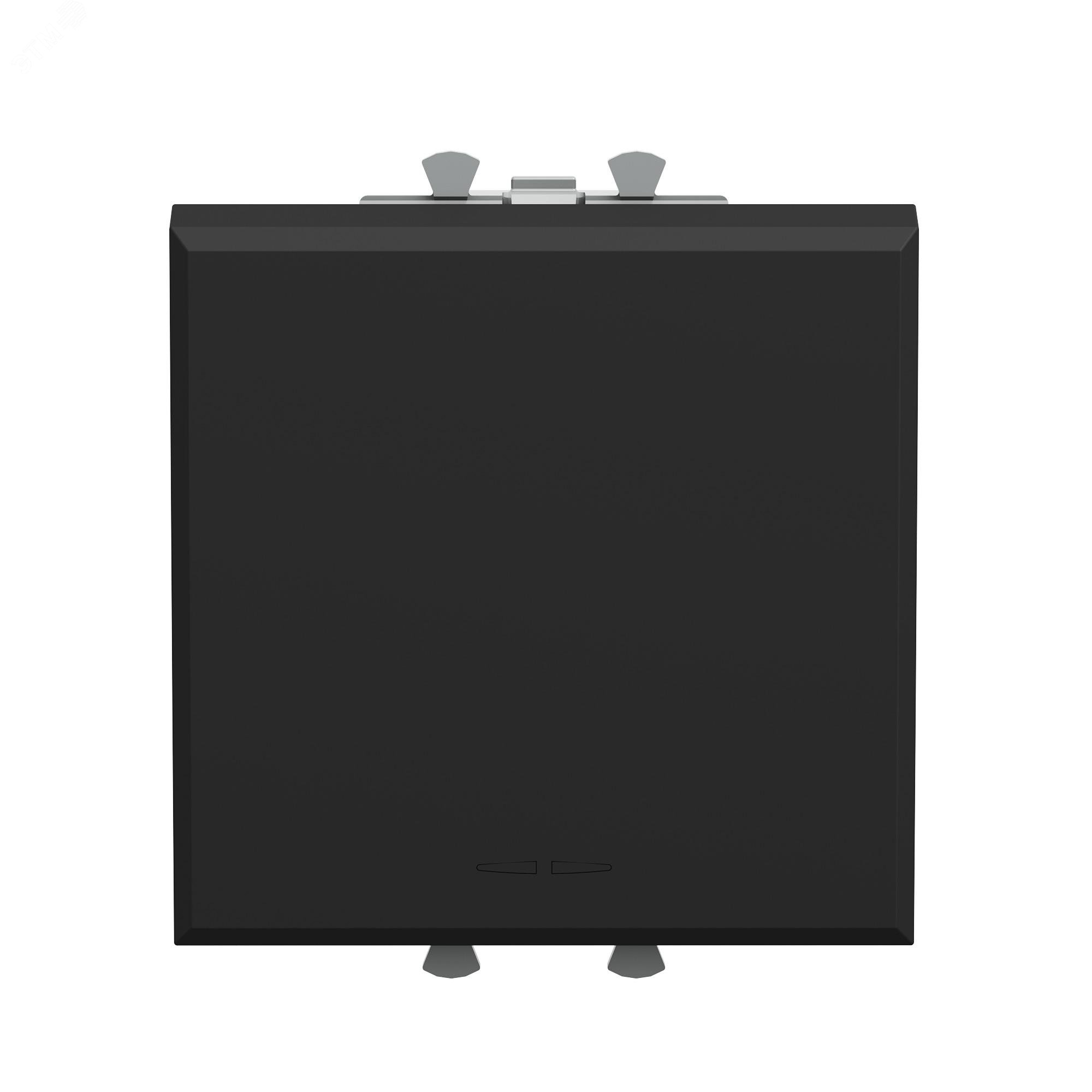 Изображение товара Инвертор одноклавишный модульный Avanti Черный матовый 2 модуля