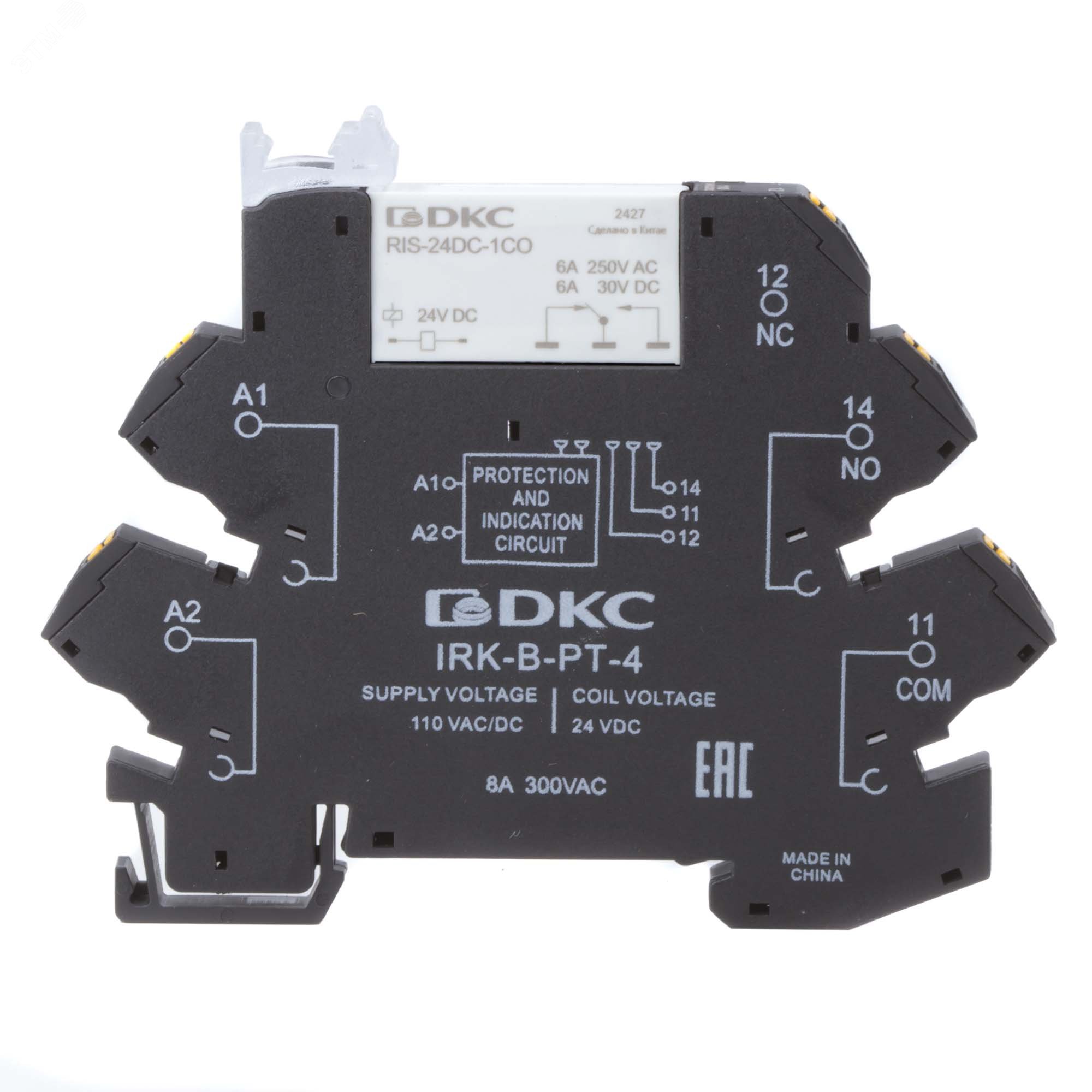 Изображение товара Реле интерфейсное DKC IRK-110UC-1CO 6A 110V AC/DC push-in