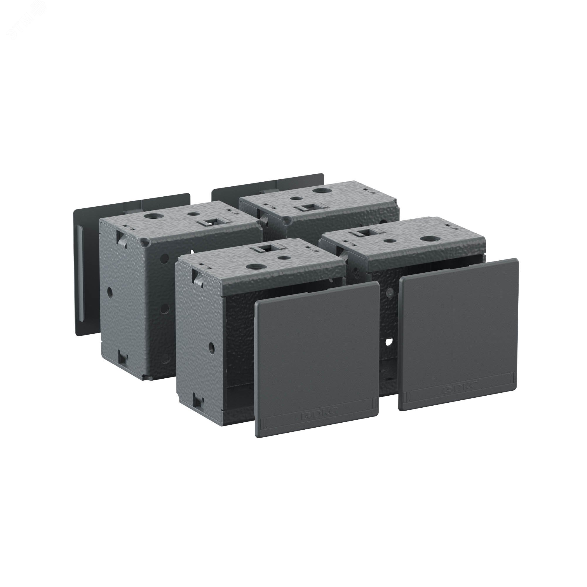 Изображение товара Комплект угловых элементов с пластиковыми заглушками 100 мм для цоколя черный DKC