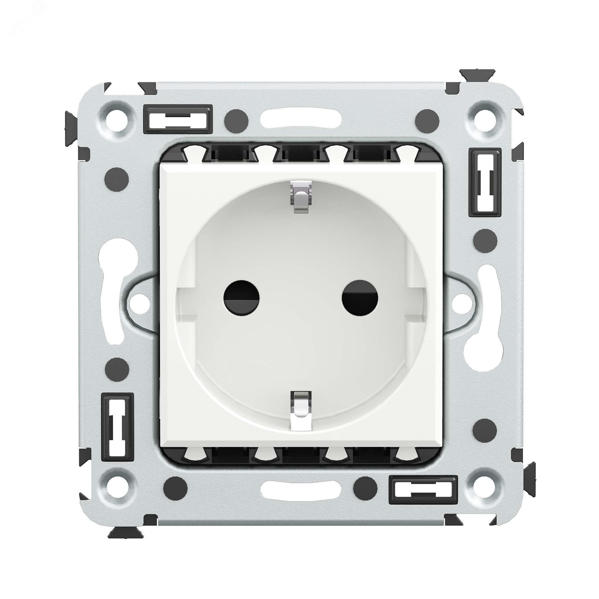 Изображение товара Розетка в стену Avanti 2P+E с защитными шторками и заземлением
