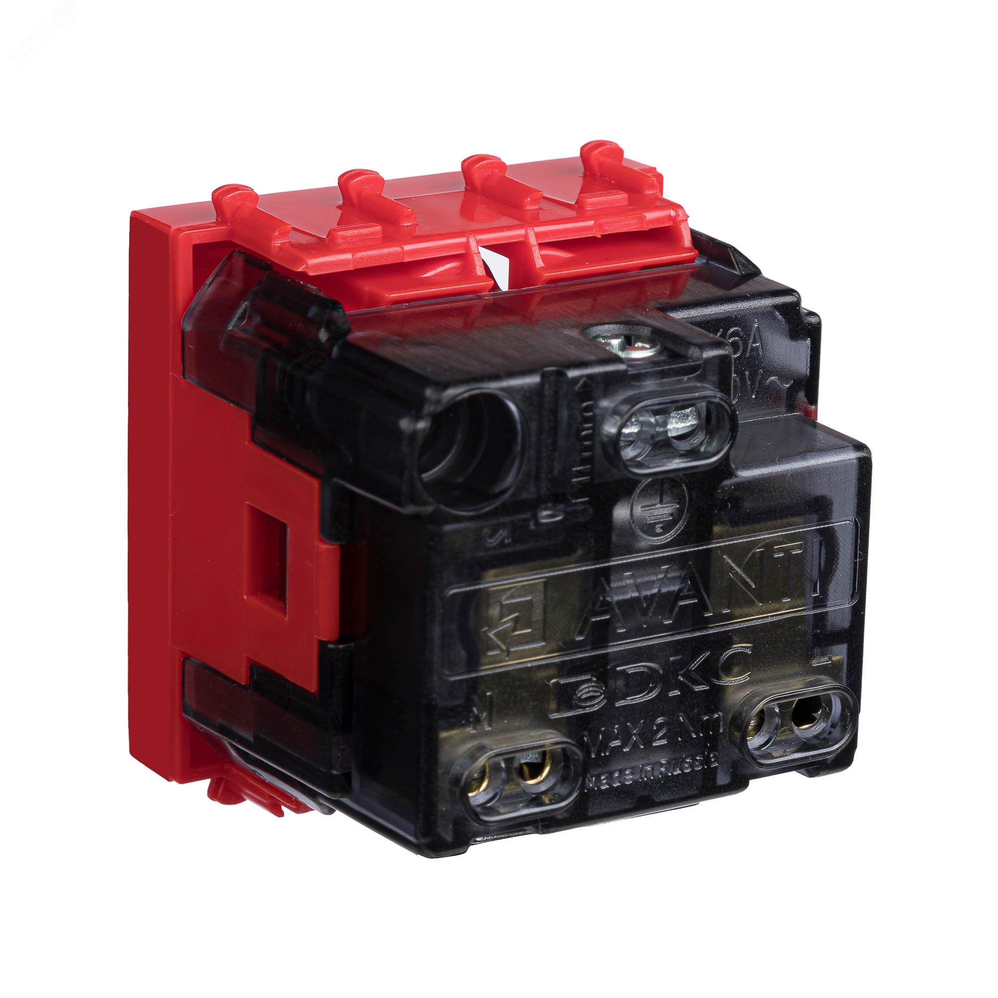 Avanti Розетка ''Красный квадрат'', 2P+E, с защитными шторками, 2 модульная 4401002 DKC - превью 5