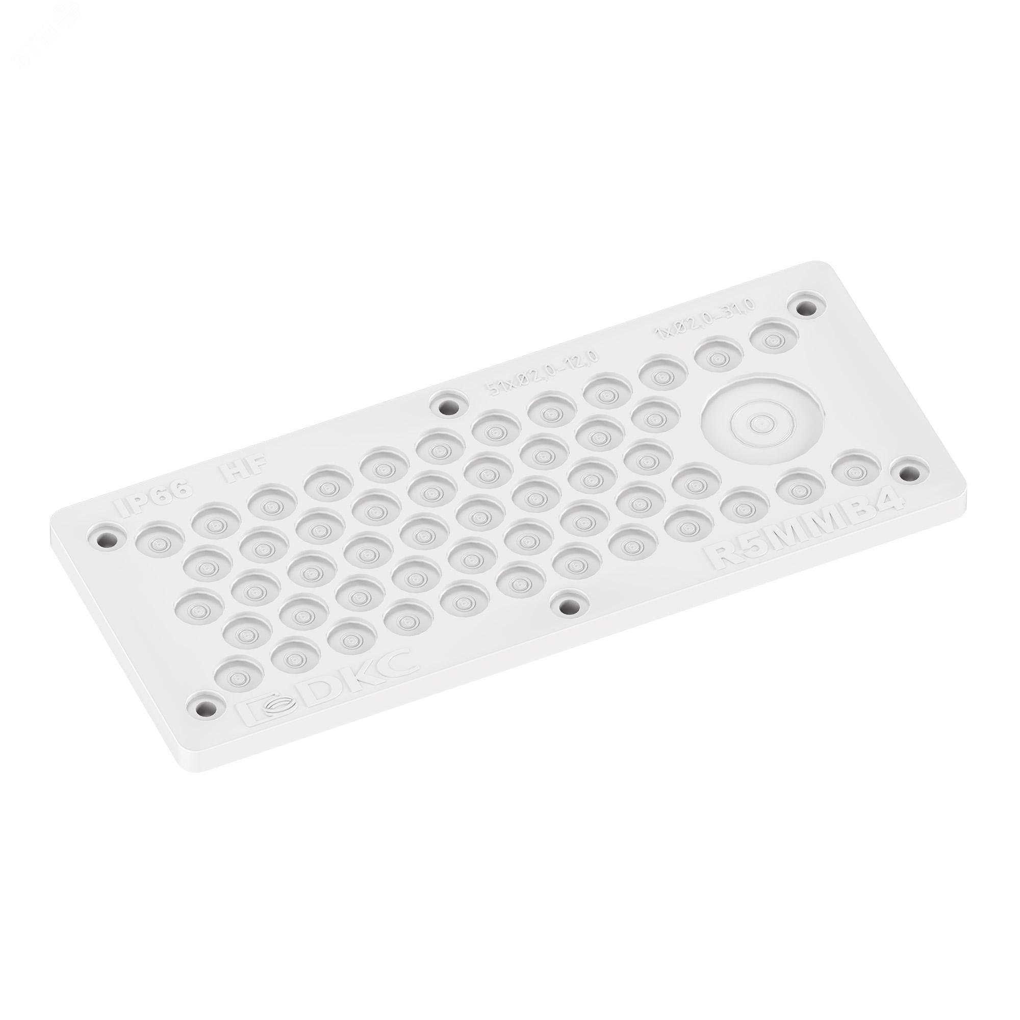 Изображение товара Мембранный кабельный ввод, EPDM, IP66, t эксп. -70..+90, ШхВ 216х89 мм,51x?2,0-12,0 мм, 1x?2,0-31,0 мм (шт)