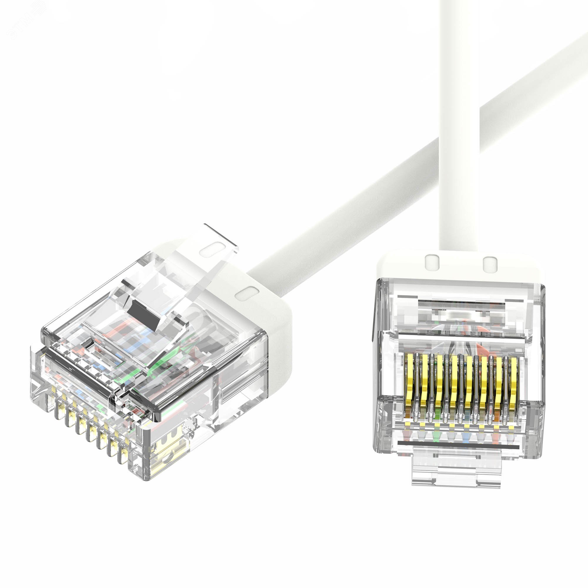 Изображение товара Патч-корд неэкранированный Ultra SLIM CAT6 U/UTP 4х2, 32 AWG, LSZH, белый, 1м (шт) Изображение товара Патч-корд неэкранированный Ultra SLIM CAT6 U/UTP 4х2, 32 AWG, LSZH, белый, 1м (шт)