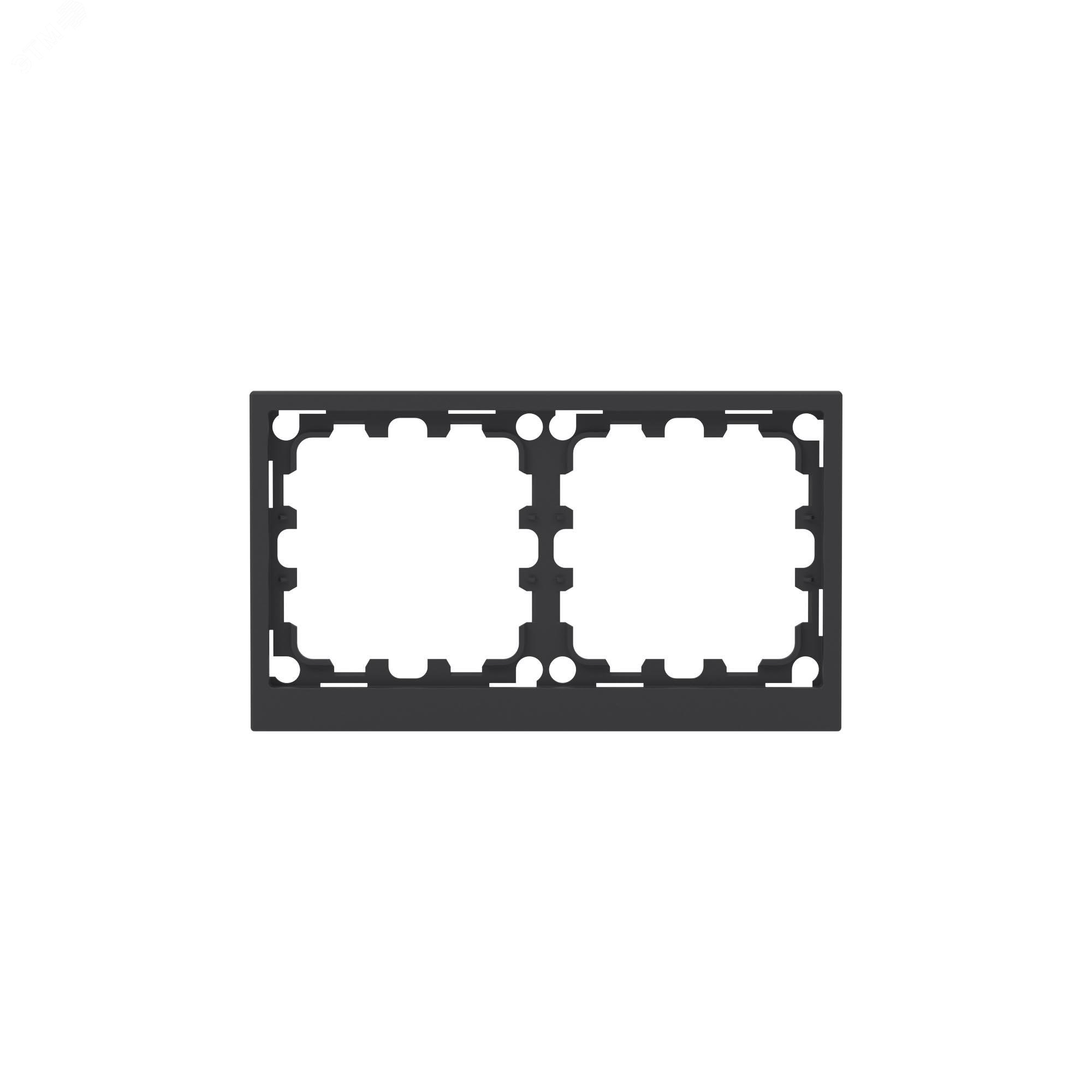 Изображение товара Рамка 2 поста IP44, KANT, черный уголь (шт)