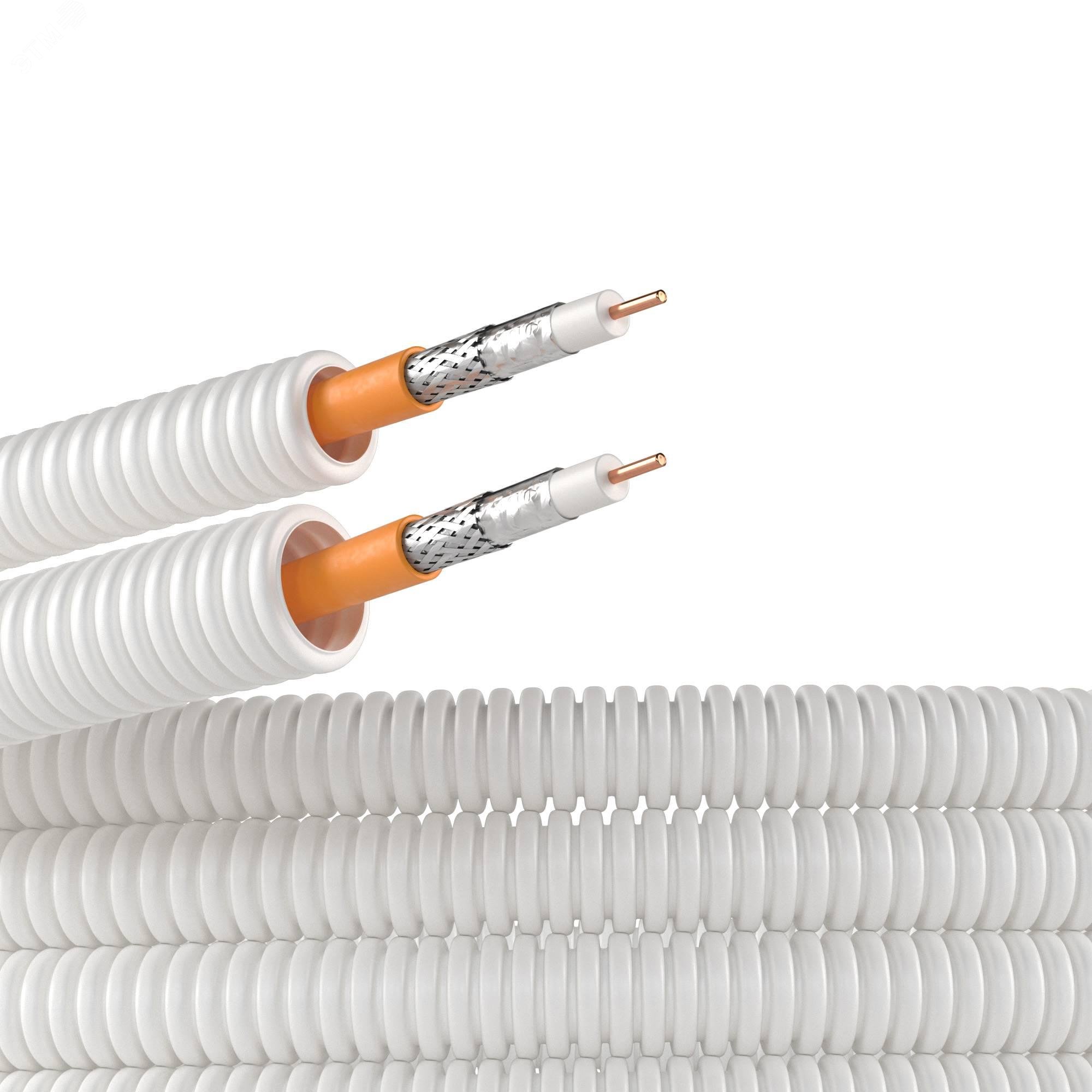 Изображение товара Гибкая гофрированная электротруба из ПЛЛ без галогенов 20мм 50м DKC