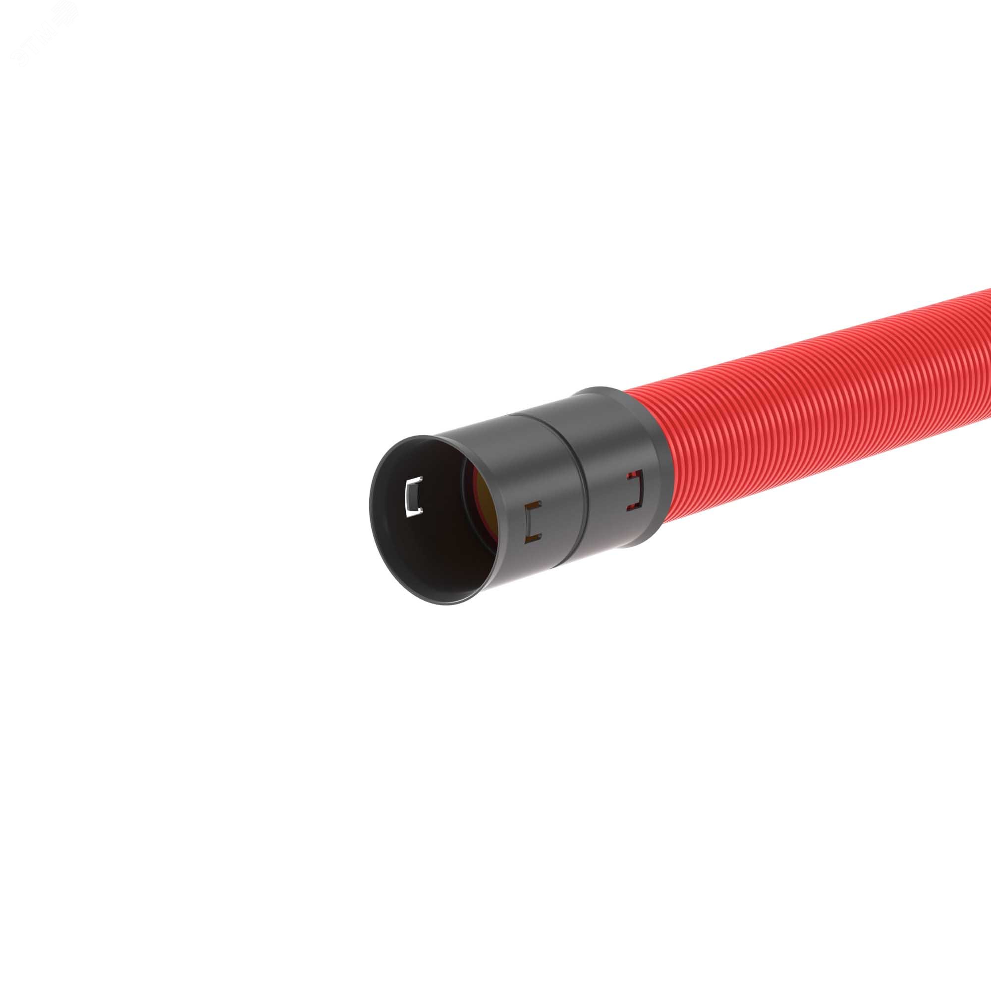 Труба жесткая двустенная (8кПа) 160 мм красная с муфтой 6м. 160916-8k DKC - превью 2