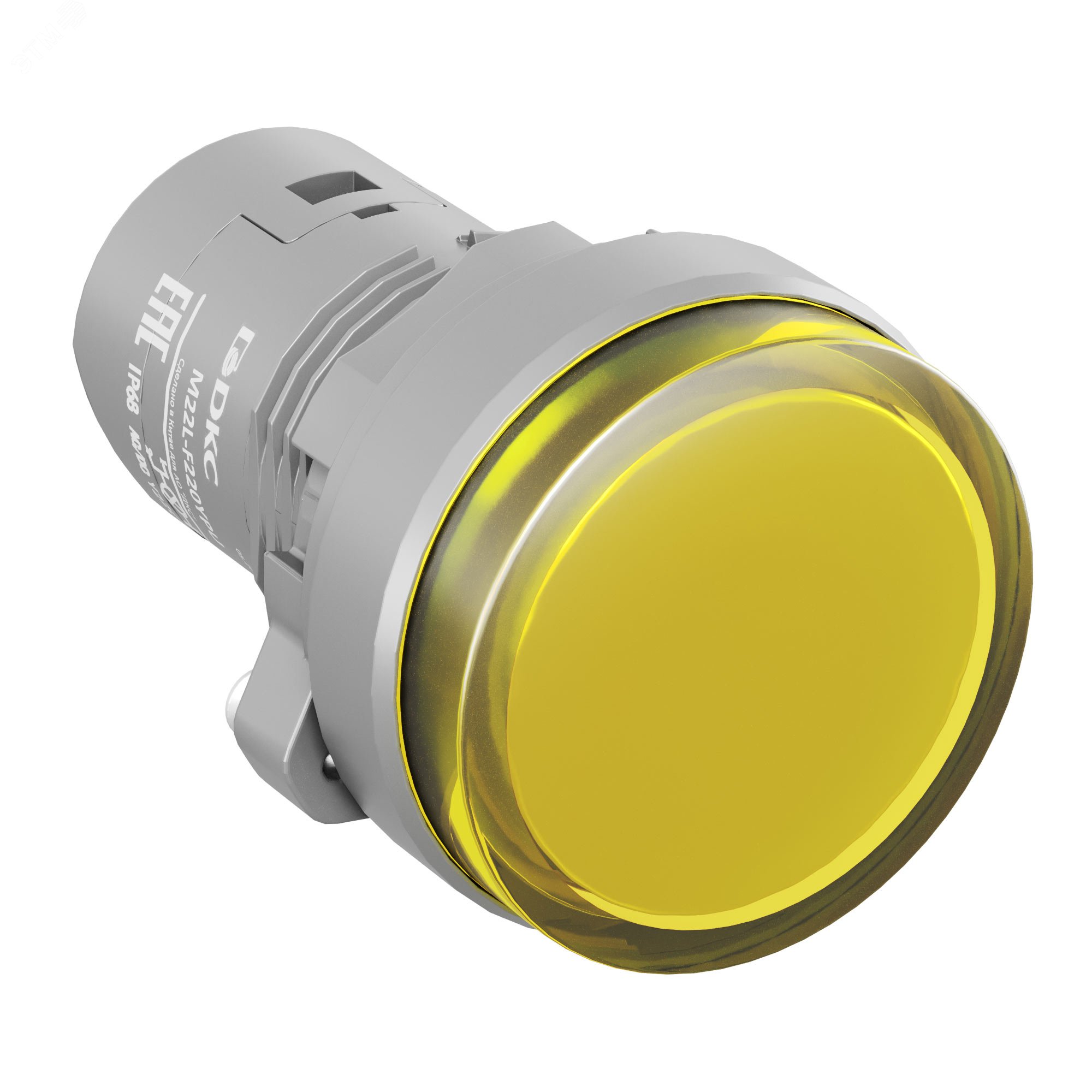 Изображение товара Сигнальная лампа 220В M22L-F220YPU Mitra, желтая, Push-In