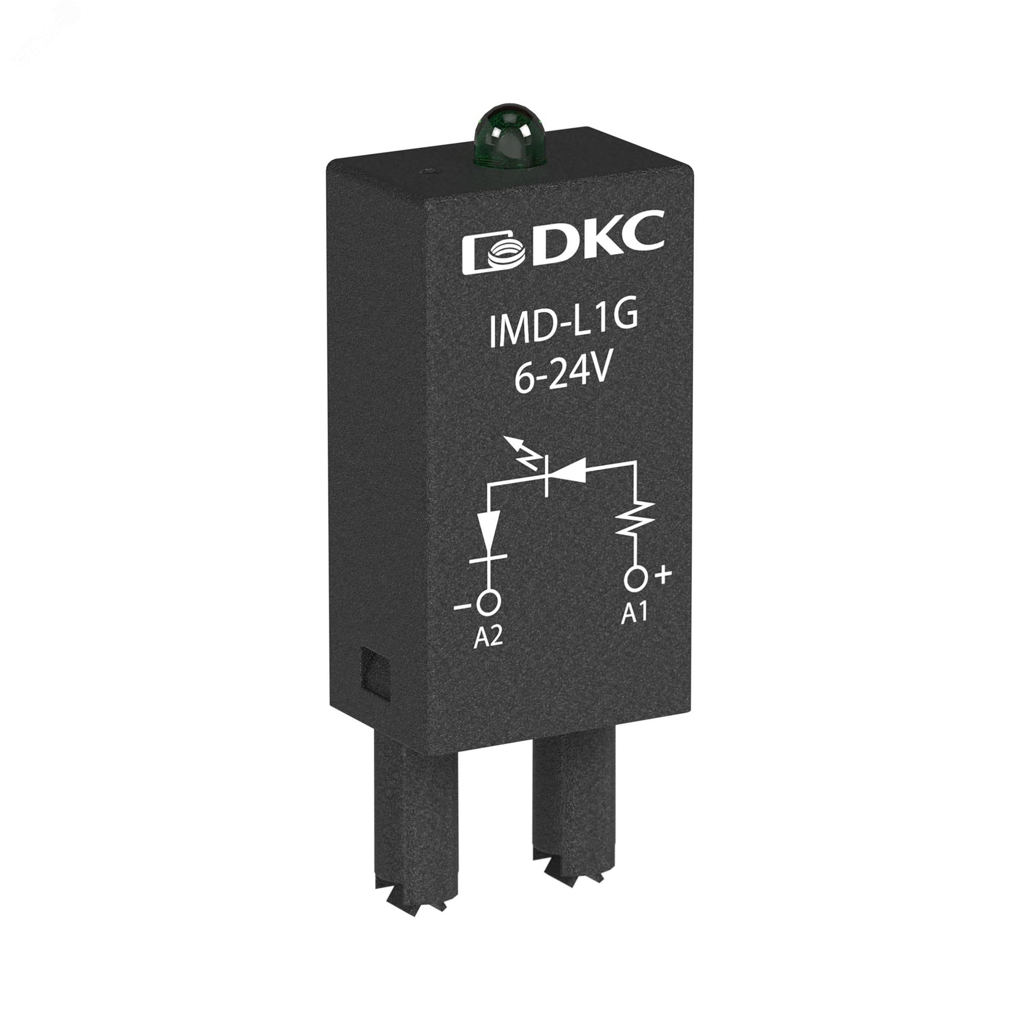 Изображение товара Модуль индикации и защиты, LED зелёный+Варистор (A1+), 24V AC/DC (шт)