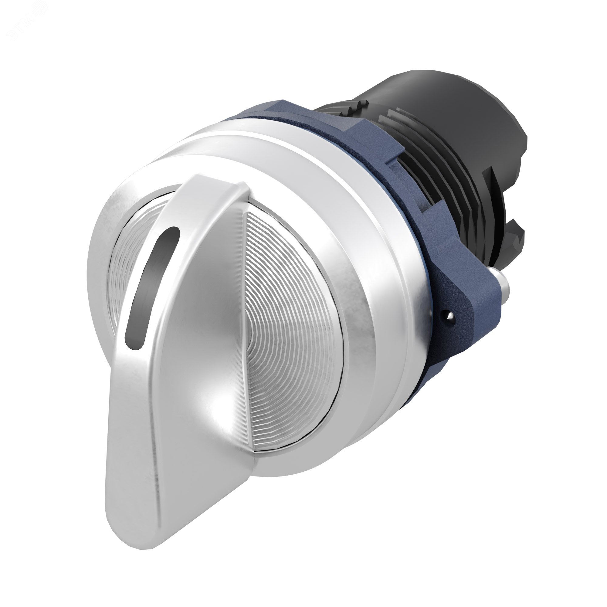 Изображение товара Головка переключателя на 3 положения с возвратом черная алюминиевая