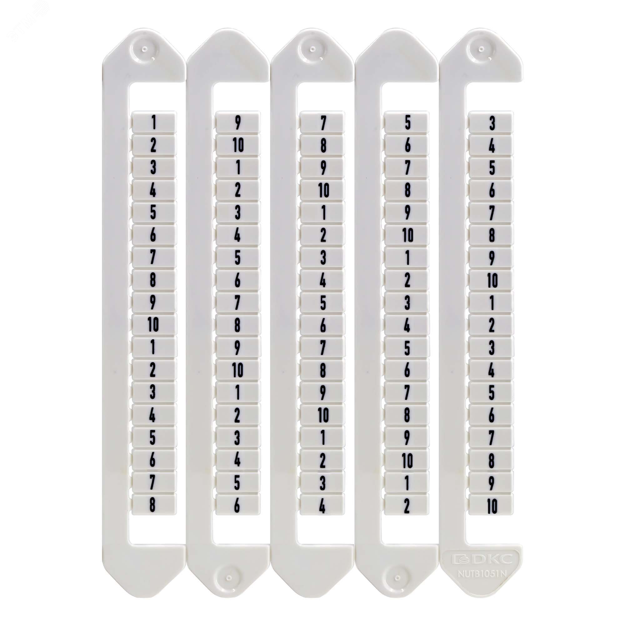 Изображение товара Маркировка для клемм, ширина 5 мм, от 1 до 10, вертикалная ориентация (шт)