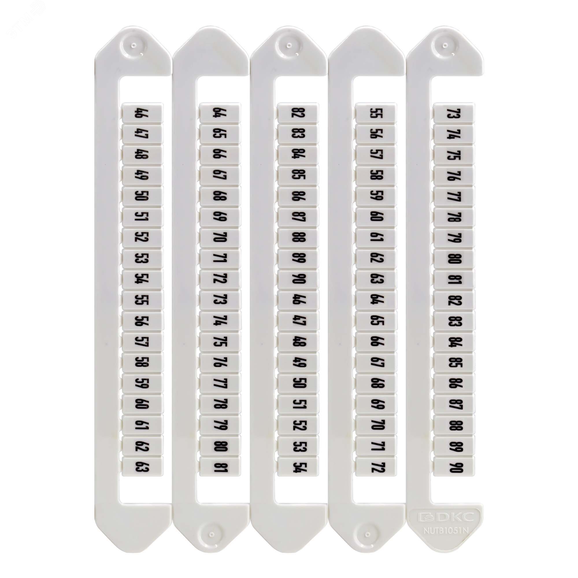 Изображение товара Маркировка для клемм, ширина 5 мм, от 46 до 90, горизонтальная ориентация (шт)