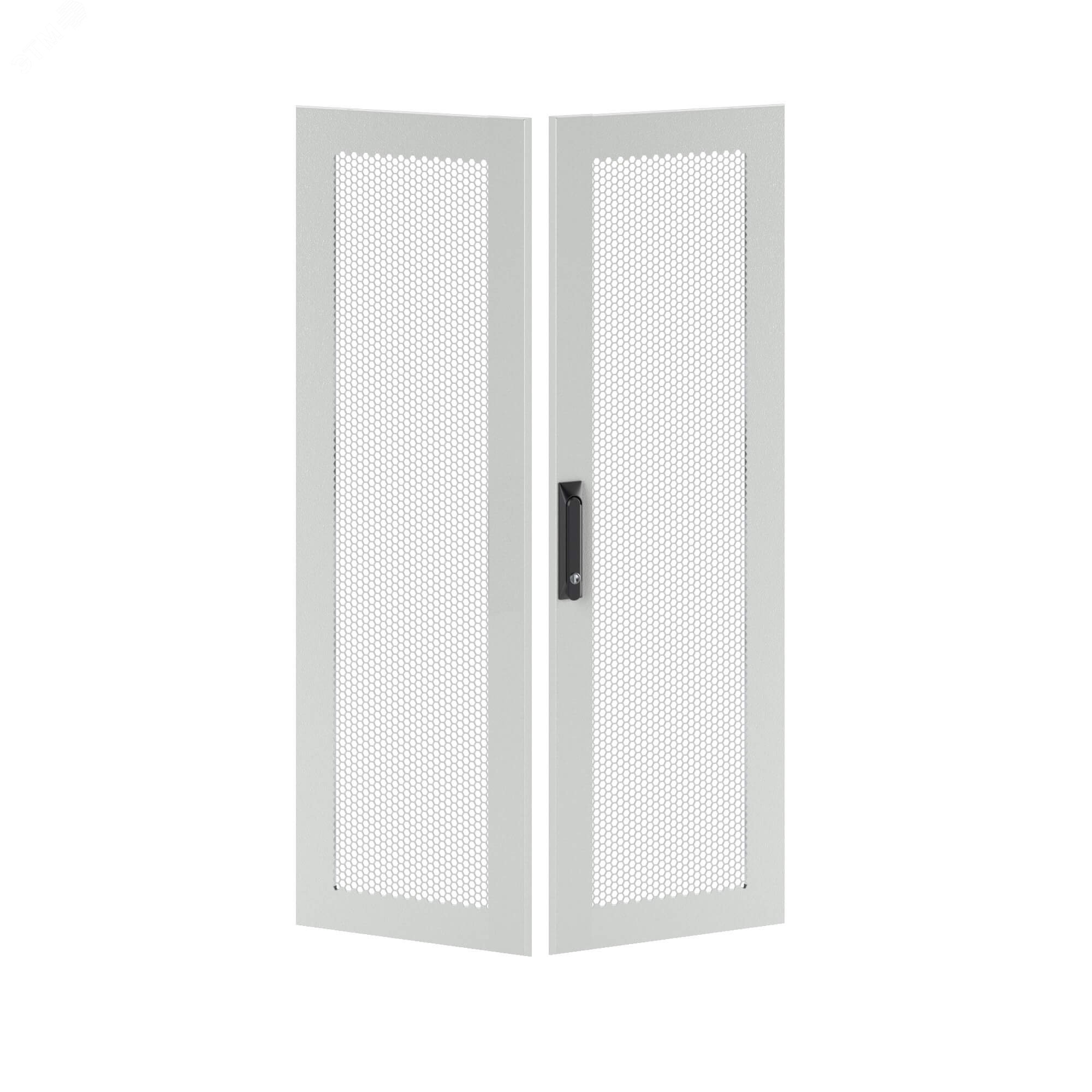 Изображение товара Дверь перфорированная двухстворчатая для IT-CQE 1600x800 RAL7035