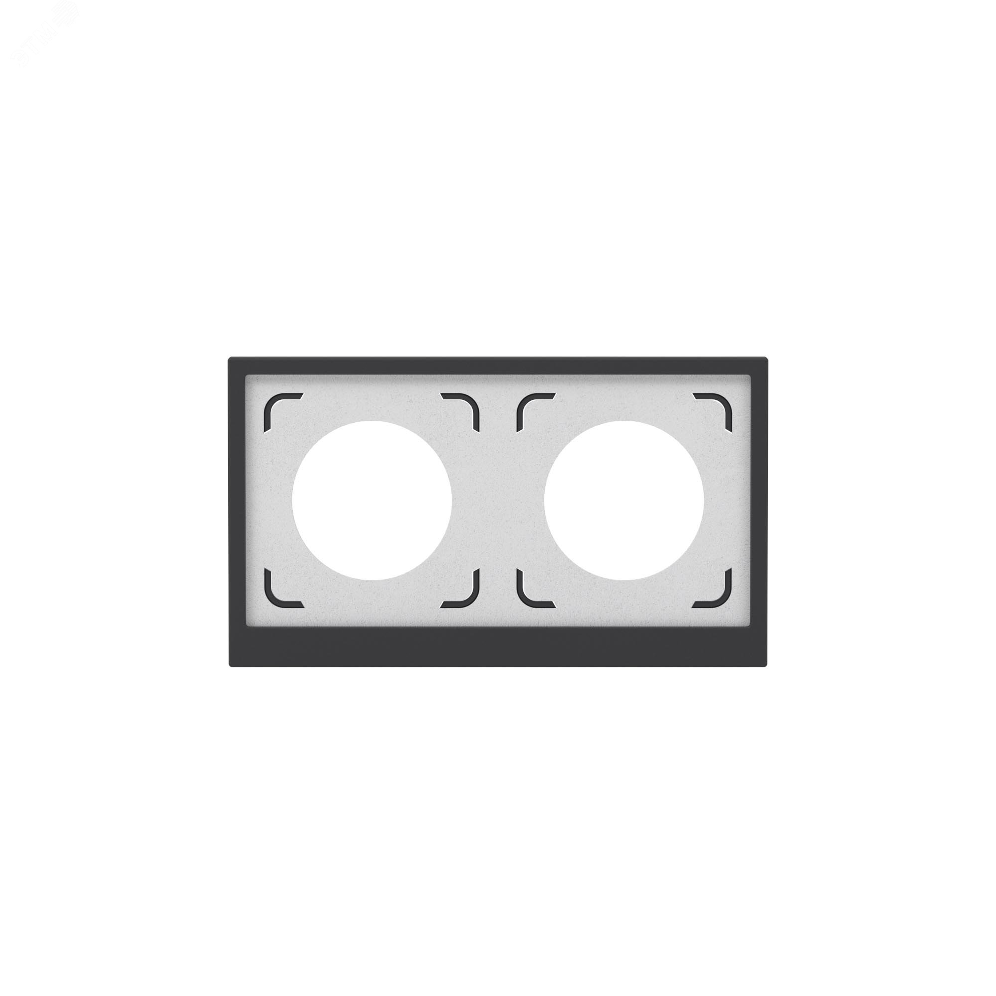 Изображение товара Рамка 2 поста IP44, KANT, черный уголь (шт)