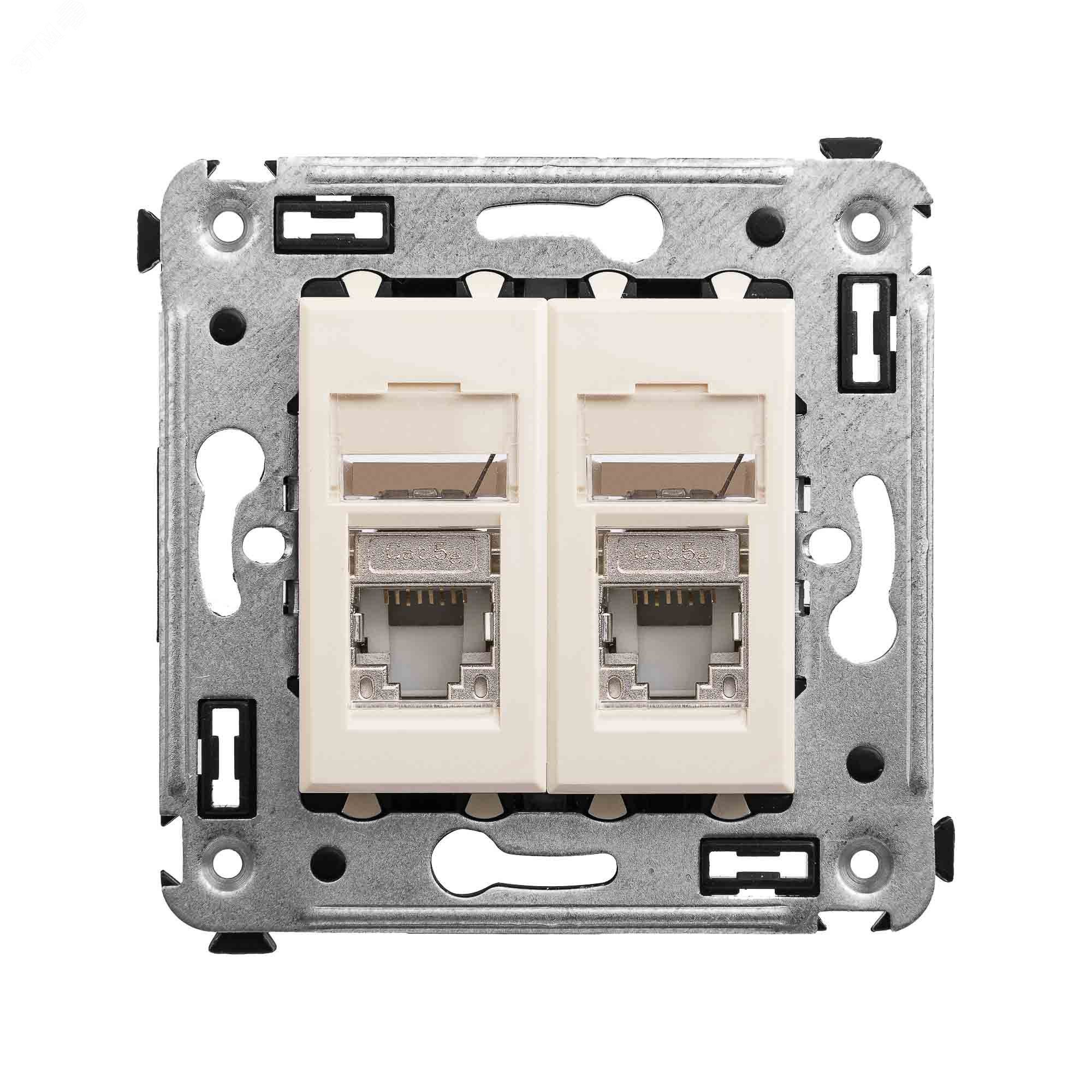 Изображение товара Avanti Розетка RJ-45 в стену, 5e двойная экранированная, ''Ванильная дымка'' (шт)