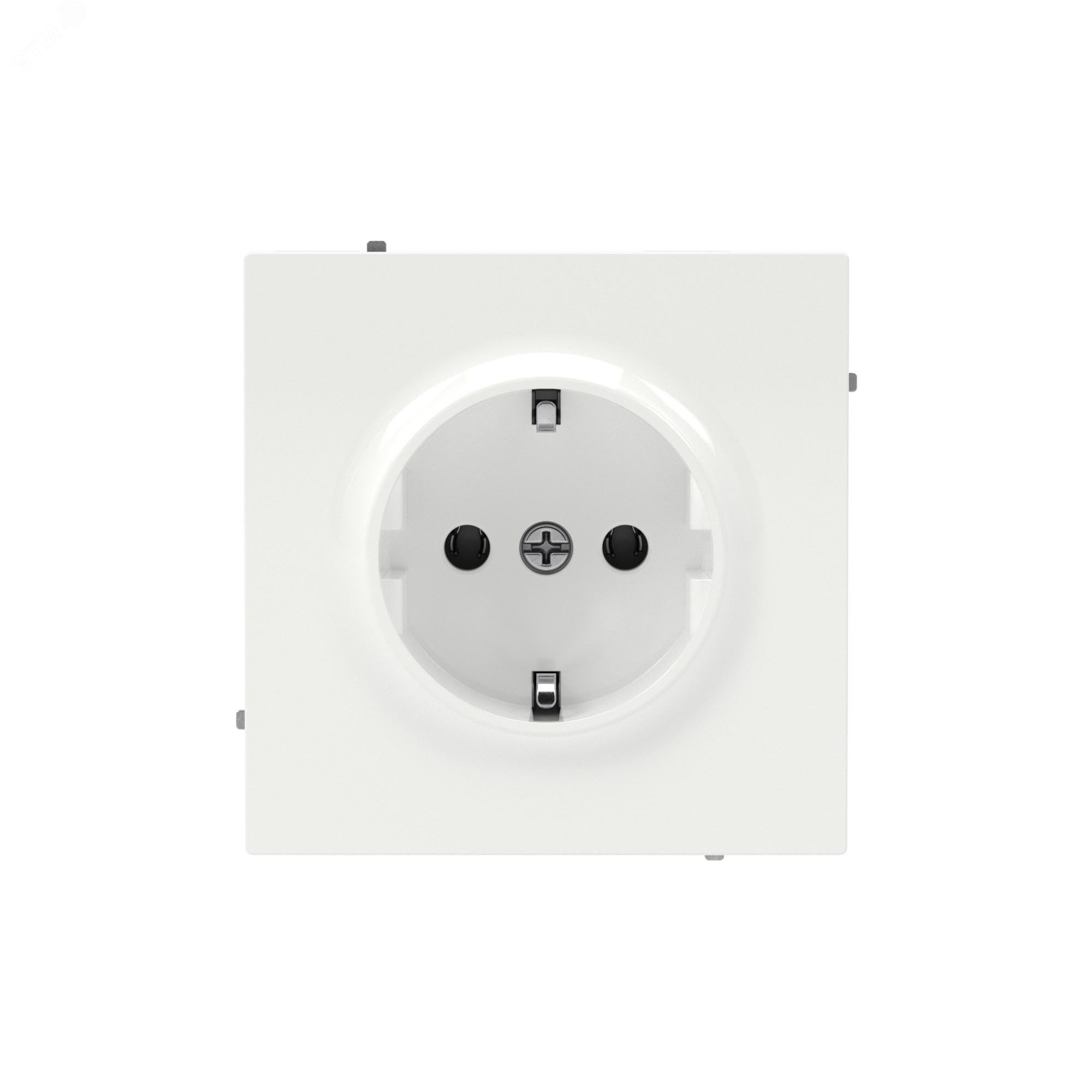 Изображение товара Розетка силовая, 2P+E, с заземлением без з/ш, KANT, белая магнолия (шт)
