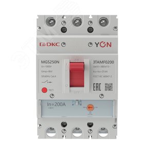 Выключатель автоматический YON max MGS250N 3P 160-200А 36кА с регулируемым термомагнитным расцепителем - фото 2