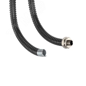 Металлорукав DN 35мм в герметичной ПВХ изоляции,  Dвн 35,0 мм, Dнар 41,0,25 м, цвет чёрный - фото 2