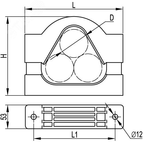 Держатель кабельный для крепления в треугольник D=110-135мм - фото 2