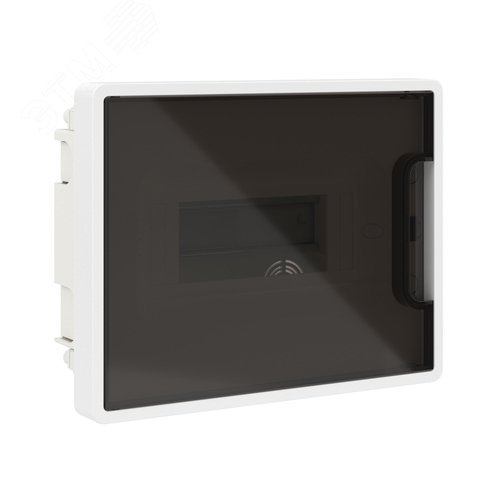 Щиток 8 мод встраиваемый Фрейм (FRAME), белый, с тонированной дверцей, с 2 шинами PEN на 6 и 8 отв. - фото 1