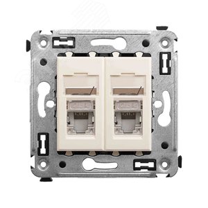 Avanti Розетка RJ-45 в стену, кат.6 двойная экранированная, ''Ванильная дымка'' - фото 1