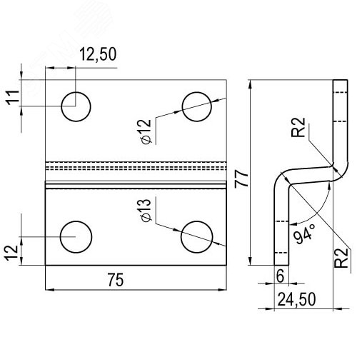 Пластина для крепления консолей BBF60 к тяжелому подвесу/профилю горячеоцинкованная - фото 2