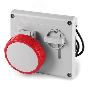 Розетка скрытой установки IP67 16А 3P+E+N 400В с механической блокировкой и верхним расположением разъема - фото 1