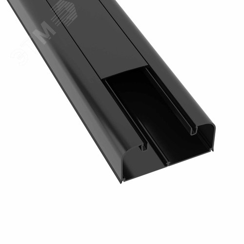 Кабель-канал 90х50 мм, с фронтальной крышкой, черный - фото 2