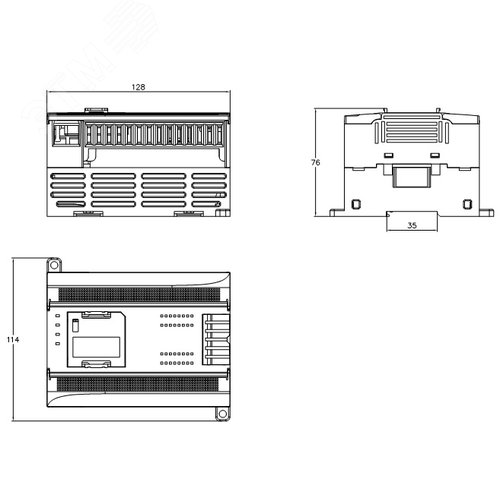 Процессорный модуль программируемого логического контроллера, напряжение питания – 24В DC, 14 входных дискретных сигналов 24В DC(PNP/NPN), 10 выходных дискретных сигналов 24В DC(PNP), коммуникационные порты – 2хRS485, 1хEthernet. Расширение - 1 модуль рас - фото 2