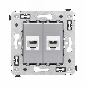 Avanti Телефонная розетка RJ-12 без шторки в стену двойная, Закаленная сталь - фото 1