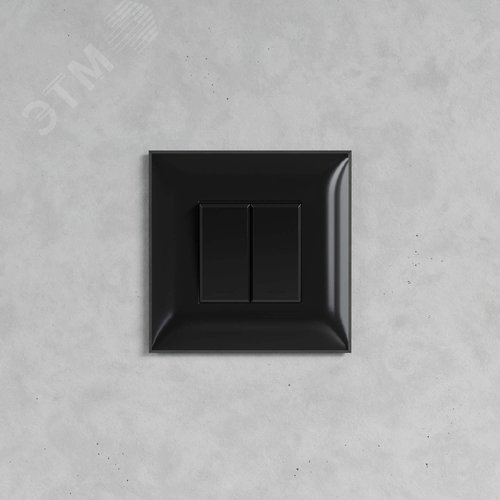 Avanti Инвертор двухклавишный в стену Черный      квадрат (Переключатель сх. 7+7) - фото 5