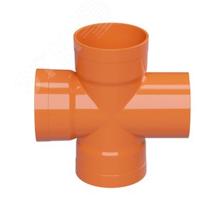 Соединение крестообразное для двустенных труб 90 градусов диаметр 110мм полипропилен - фото 1