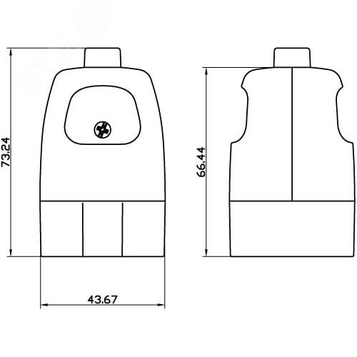 Розетка кабельная бытовая с центральным вводом кабеля. Белая. IP20 16А 2P+E 230В - фото 2
