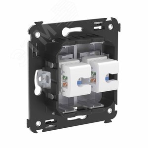 Avanti Телефонная розетка RJ-12 без шторки в стену двойная, Закаленная сталь - фото 3