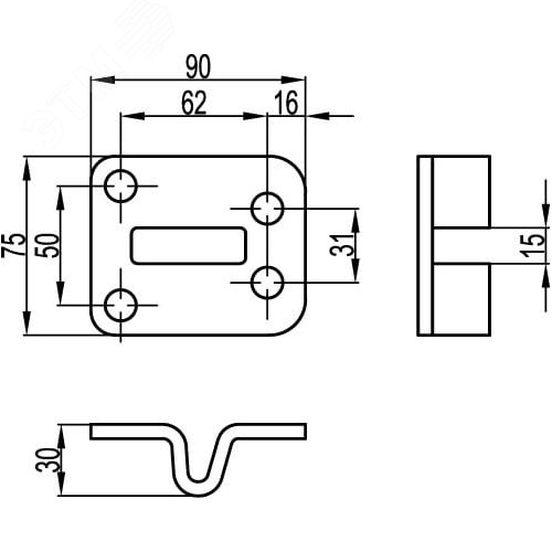 Пластина для соединения Т-образного профиля I-образного BPM-50 горячеоцинкованная - фото 2