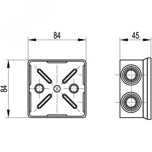 Коробка распределительная с кабельными вводами IP44 80х80х40мм (розница) - фото 4
