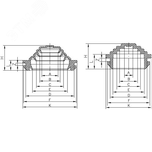 Ввод кабельный для труб IP55 диаметр 20мм - фото 2